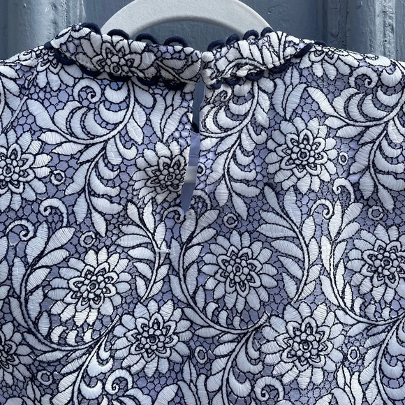 Draper James Magnolia White Floral Lace Top , size 14 - Picture 9 of 10